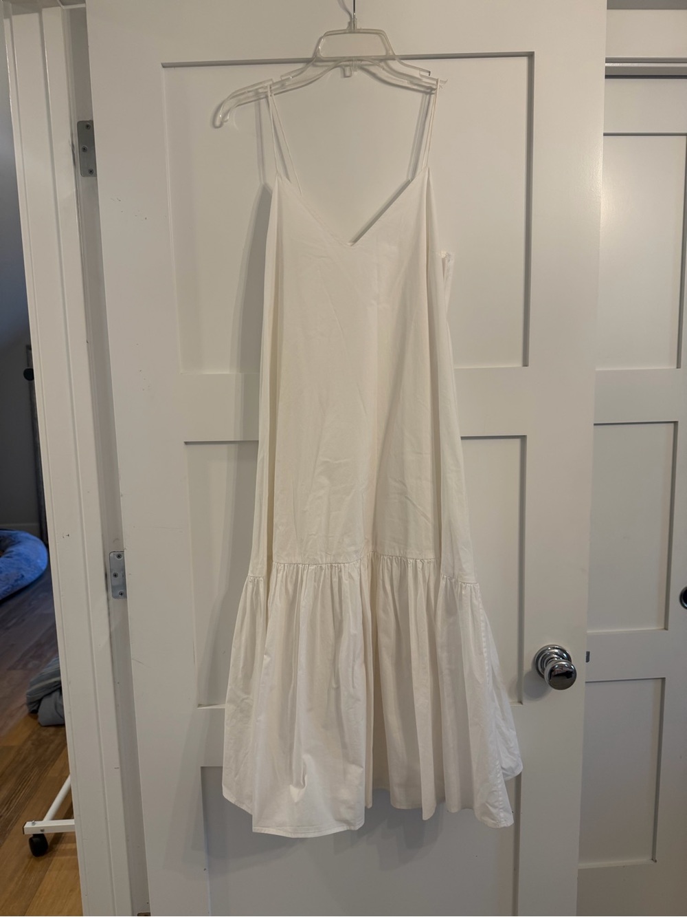 Anine Bing White Spaghetti-Strap Tiered Maxi Dress